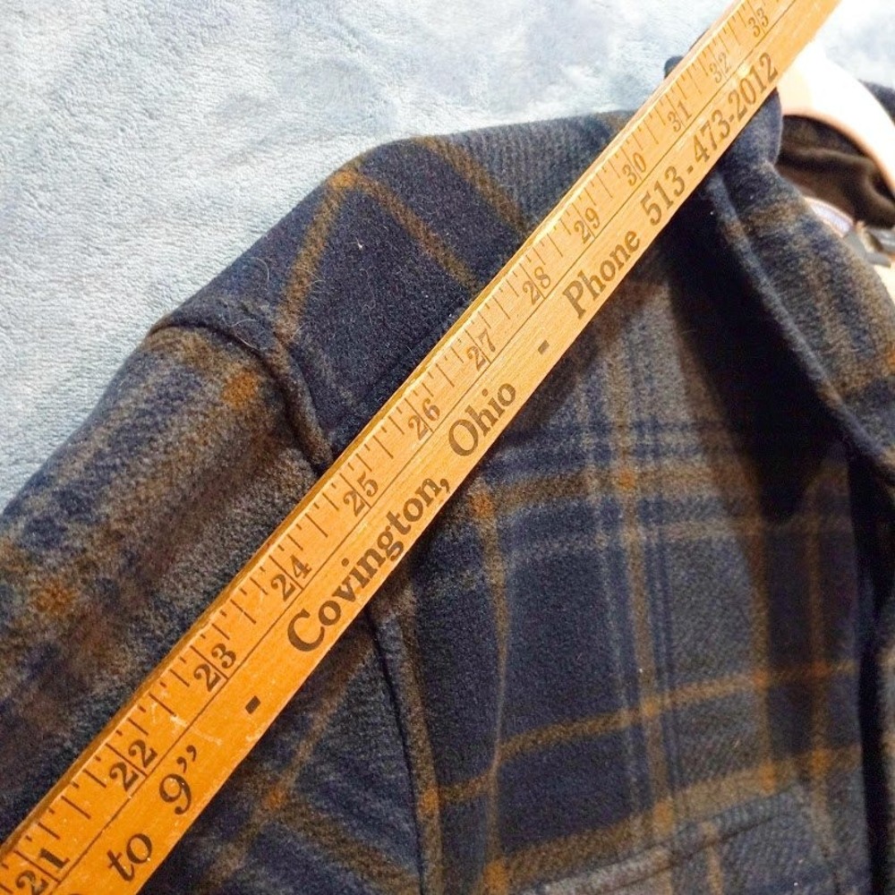 Free Country Mens Plaid Fleece Shirt Jacket Sherpa Lined Blue Brown Grey L - Picture 8 of 13